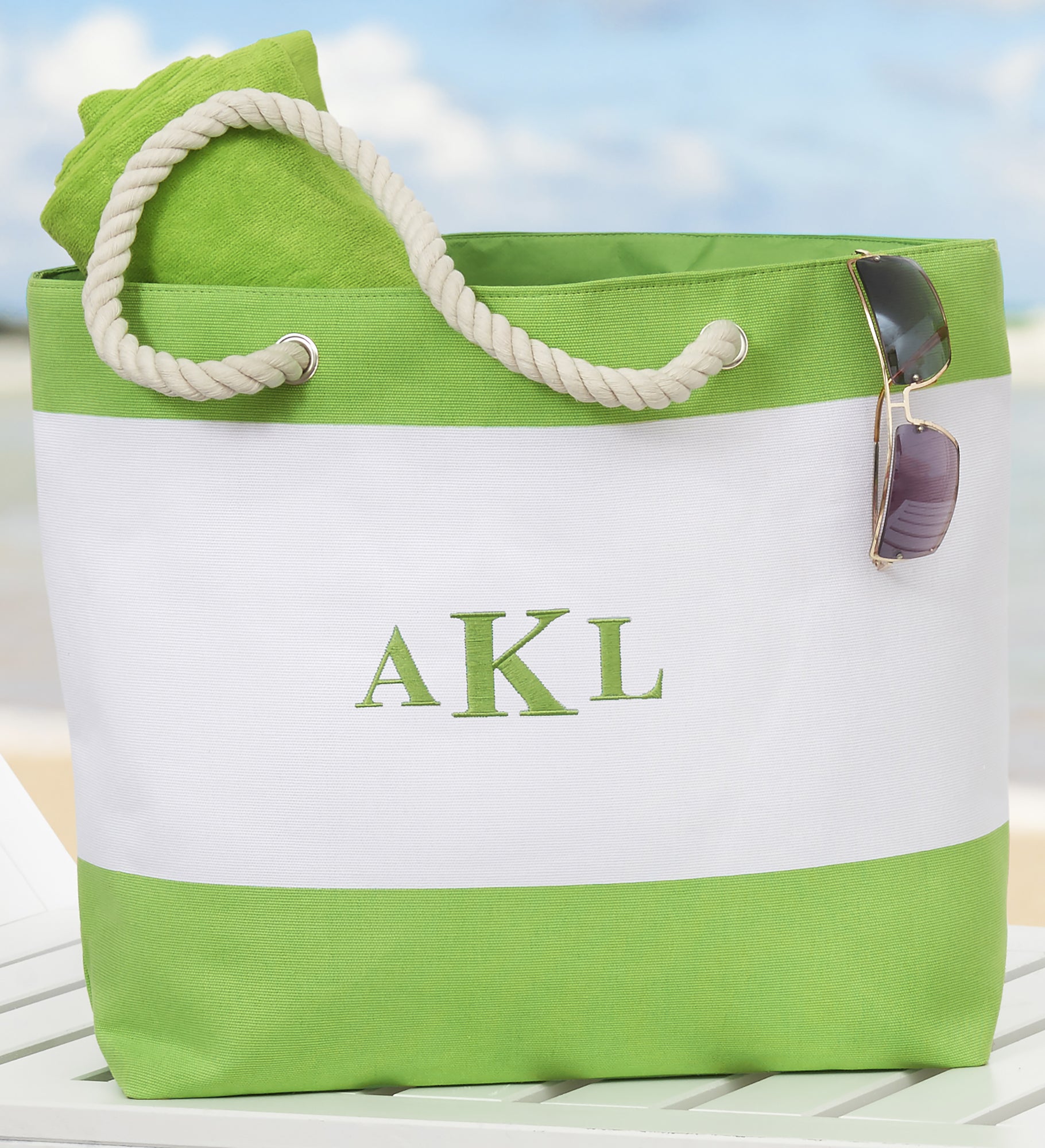 Colorful Embroidered Beach Tote